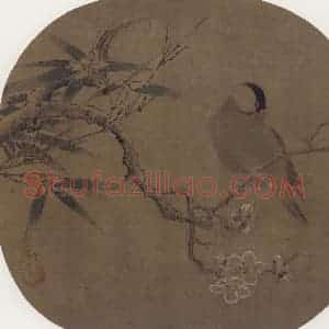 宋代 林椿《梅竹寒禽图》国画花鸟作品图片赏析