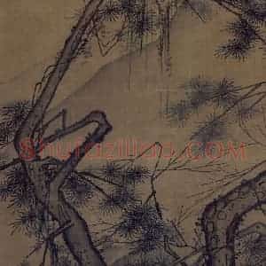 宋代《山楼来凤图》国画山水作品图片赏析