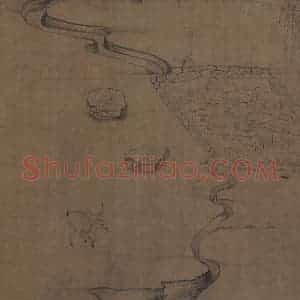 宋代《莲社图》国画山水作品图片赏析