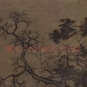 宋代《山楼来凤图》国画山水作品图片赏析