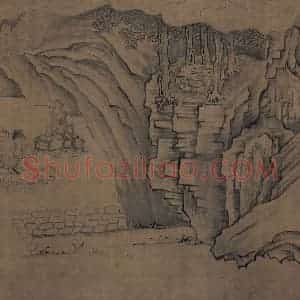 宋代《莲社图》国画山水作品图片赏析