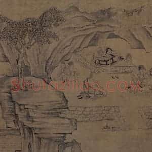 宋代《莲社图》国画山水作品图片赏析