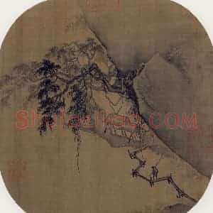 宋代《渔村归钓图》国画综合作品图片赏析