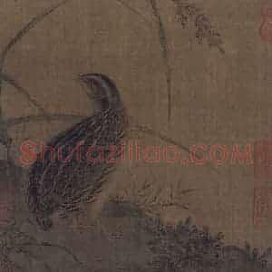 宋代《鹌鹑图》国画花鸟作品图片赏析