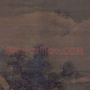 宋代《雪峰寒艇图》国画山水作品图片赏析