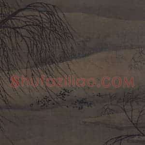 宋代《雪峰寒艇图》国画山水作品图片赏析