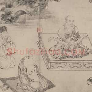 宋代 张激《白莲社图》国画综合作品图片赏析
