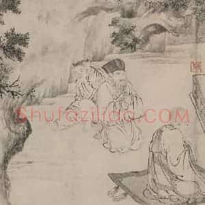 宋代 张激《白莲社图》国画综合作品图片赏析