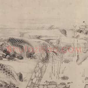 宋代 张激《白莲社图》国画综合作品图片赏析