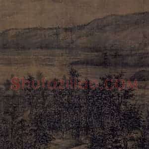 五代 董源《夏景山口待渡图》国画山水作品图片赏析