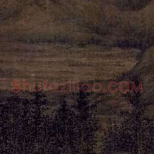 五代 董源《夏景山口待渡图》国画山水作品图片赏析