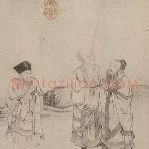宋代 张激《白莲社图》国画综合作品图片赏析