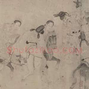 宋代《明皇击球图》国画人物作品图片赏析