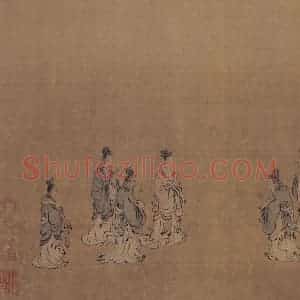 宋代 马和之（传）《风颂清庙之什图》国画综合作品图片赏析