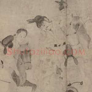 宋代《明皇击球图》国画人物作品图片赏析