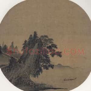 宋代《松湖钓隐图》国画山水作品图片赏析