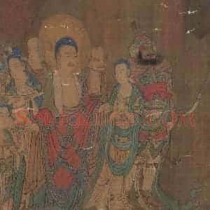 宋代《燃灯佛授记释迦文图》国画人物作品图片赏析