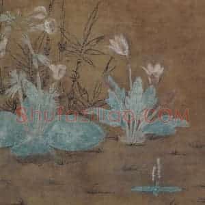 宋代《竹雀双兔图》国画花鸟作品图片赏析