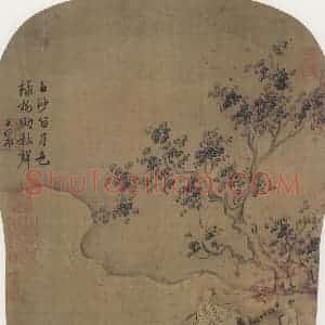 宋代 马和之《月色秋声图》国画山水作品图片赏析