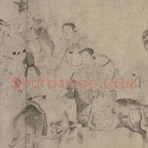 宋代《明皇击球图》国画人物作品图片赏析