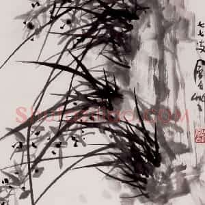 1991年 蒋凤白《欲写孤芳入楚辞》国画花鸟作品图片赏析