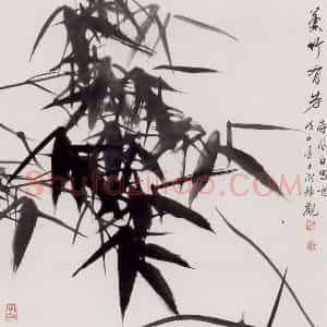 90年代 蒋凤白《兰竹有芳》国画花鸟作品图片赏析