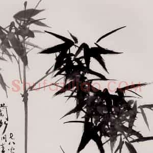 1992年 蒋凤白《兰竹同春》国画花鸟作品图片赏析