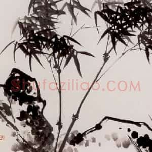 90年代 蒋凤白《风泛兰竹》国画花鸟作品图片赏析