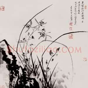 1999年 蒋凤白《是谁招此屈骚魂》国画花鸟作品图片赏析