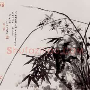 1999年 蒋凤白《郑板桥诗意》国画花鸟作品图片赏析