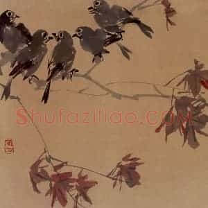50年代 蒋凤白《秋高鸟喧秋》国画花鸟作品图片赏析