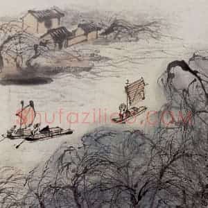 60年代 蒋凤白《江南水乡》国画山水作品图片赏析