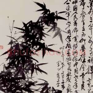 1978年 蒋凤白《墨竹》国画花鸟作品图片赏析