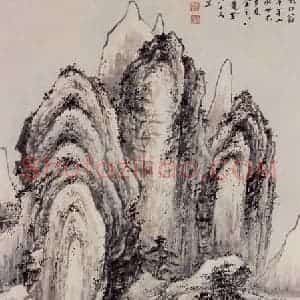 40年代 蒋凤白《仿古山水》国画山水作品图片赏析
