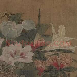 宋代 李嵩《花篮图》国画花鸟作品图片赏析