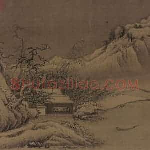 宋代 夏圭《雪堂客话图》国画山水作品图片赏析