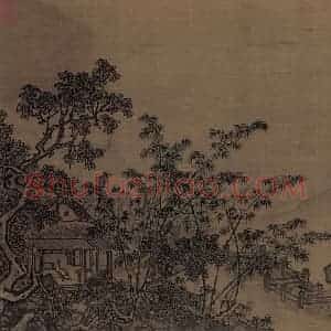 宋代 夏圭《梧竹溪堂图》国画山水作品图片赏析