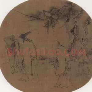 宋代 梁楷《三高游赏图》国画人物作品图片赏析