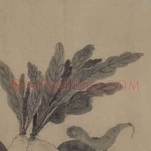 宋代 牧溪《水墨写生图》国画花鸟作品图片赏析