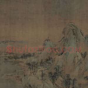 宋代 赵伯驹《江山秋色图》国画山水作品图片赏析