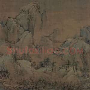 宋代 赵伯驹《江山秋色图》国画山水作品图片赏析