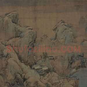 宋代 赵伯驹《江山秋色图》国画山水作品图片赏析