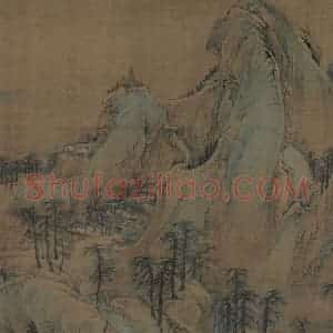 宋代 赵伯驹《江山秋色图》国画山水作品图片赏析