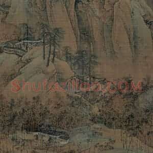 宋代 赵伯驹《江山秋色图》国画山水作品图片赏析
