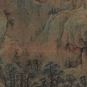 宋代 赵伯驹《江山秋色图》国画山水作品图片赏析