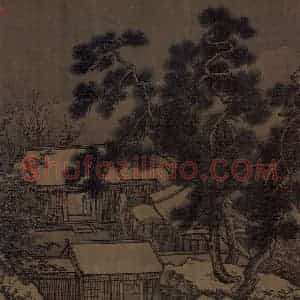 宋代 刘松年《四景山水图》国画山水作品图片赏析