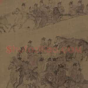 宋代 李公麟《临韦偃牧放图》国画花鸟工笔作品图片赏析