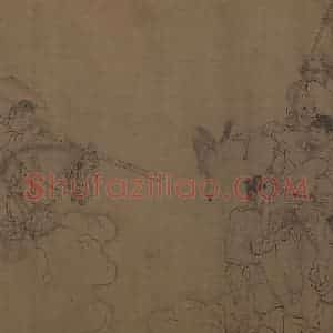 宋代 李公麟《西岳降灵图》国画人物工笔作品图片赏析