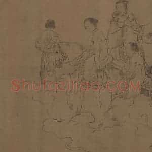 宋代 李公麟《西岳降灵图》国画人物工笔作品图片赏析