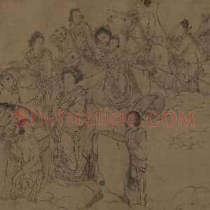 宋代 李公麟《西岳降灵图》国画人物工笔作品图片赏析